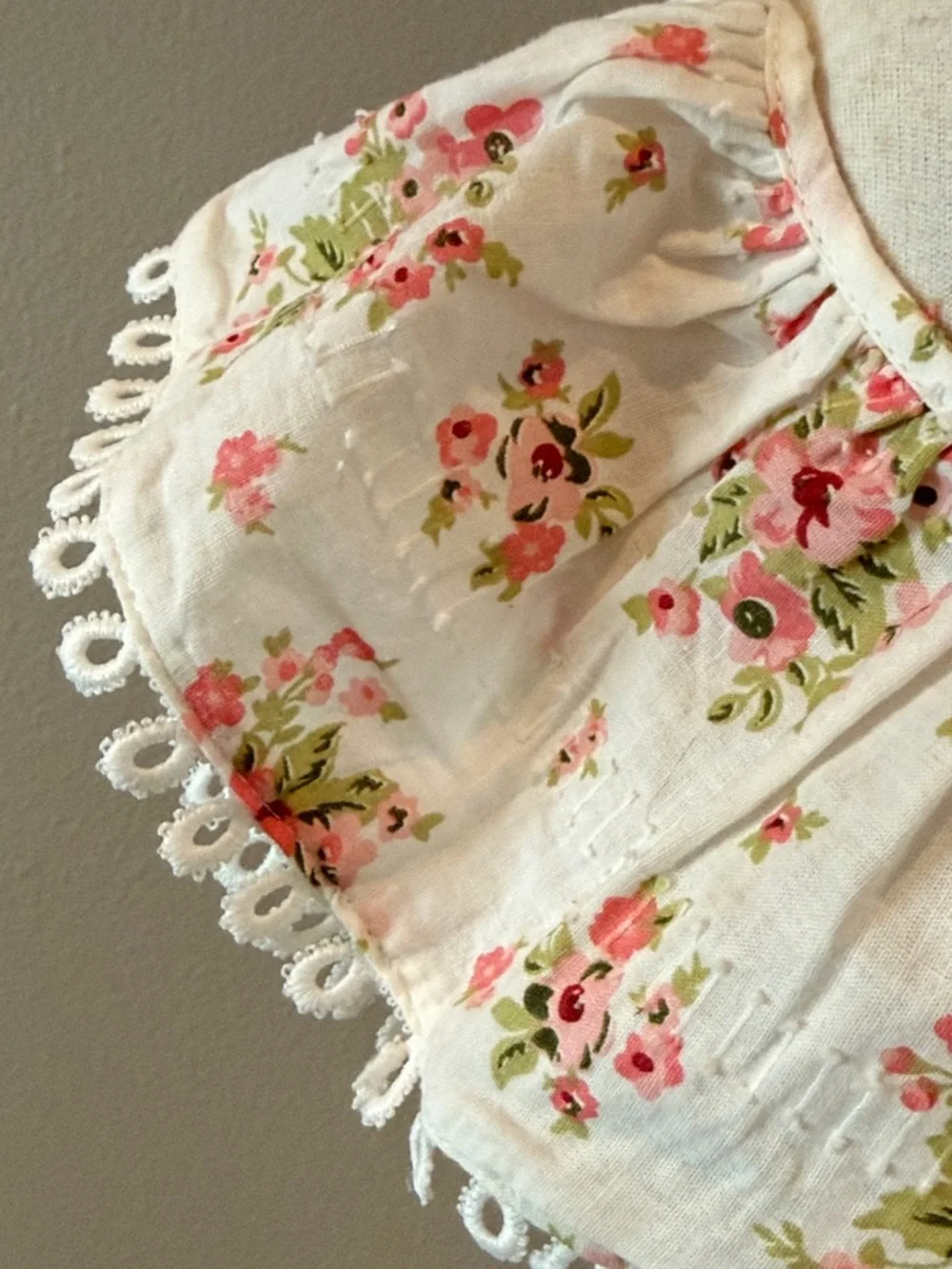 Floral Off-Shoulder Maxi Dress in White with Pink Roses - Picture 5 of 9